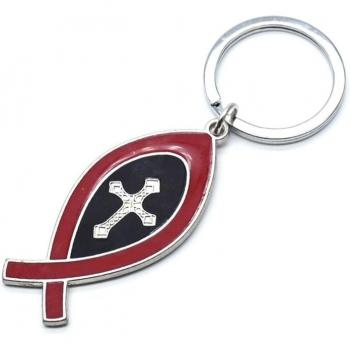 Souvenir religieux clé en forme de poisson