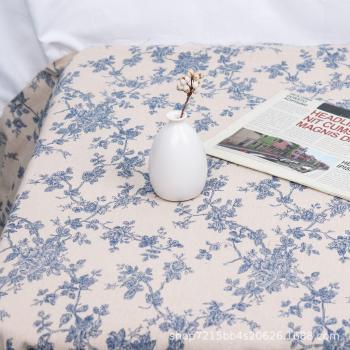 2022 Floral Print Embroidered Cotton Linen Tablecloth for Christmas and New Year