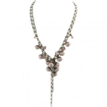 Handcrafted Old Pink Rose Necklace - Les Antoinettes