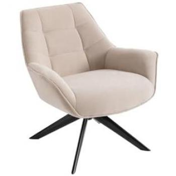 Sillón giratorio de tela beige canato