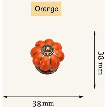 Set of 2 Pumpkin Design Ceramic Drawer Pulls