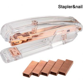 Rose Gold Transparent Plastic Stapler