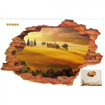3D Sunset Island Wall Sticker