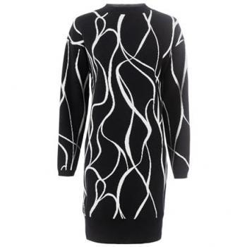 NafeesaSOQ Schwarzes Soquesto-Kleid mit passendem Schal