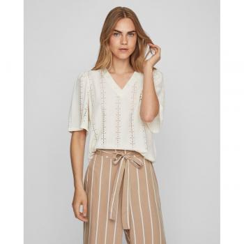 Blusa Vila mujer manga corta ganchillo