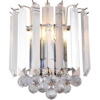 Netlighting Fargo 2-Light Wall Light, Chrome, Clear Acrylic Lens, E14 Bulb
