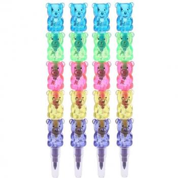 Cute Bear Crayon Set - 4 Pcs, 5 Colors