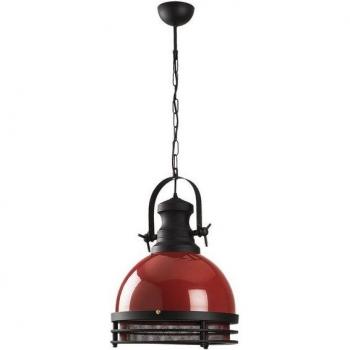 Lampada a sospensione Saglam 3762, rossa/nera, ferro, Ø 32 cm
