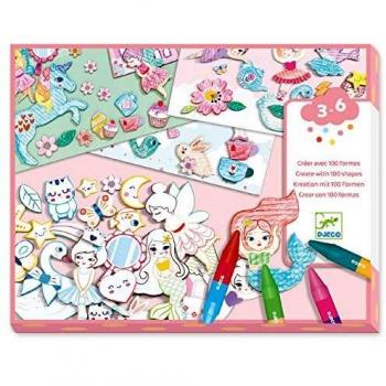 DJECO - Créer avec des Formes Filles (38996), Multicolore