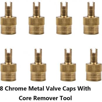 Set de 8 Tapones de Vástago de Válvula Metal con Herramienta de Extracción