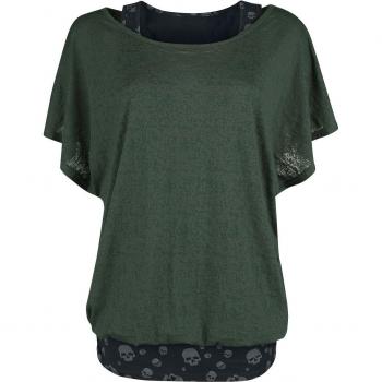 Black Premium by EMP Damen T-Shirt - Herz regiert den Verstand - grün