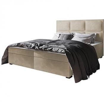 Cama continental Stamford 103, Doble, 180x200 cm, Tapiz Marrón Claro
