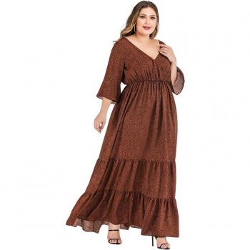 Summer Boho V Neck Flare Sleeve Dress