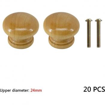 Tiradores de armario de madera 20 piezas (24mm, 27mm, 32mm)
