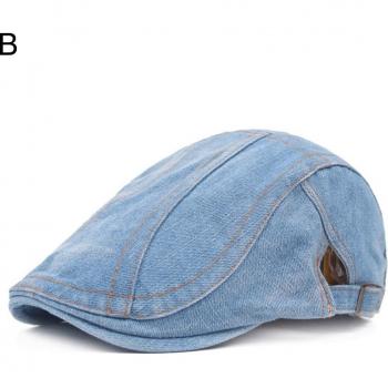 Gorra plana de hiedra con protección UV - Sombrero de boina vaquera azul para hombres y mujeres