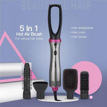 5-in-1 Hair Straightener and Curler Brush