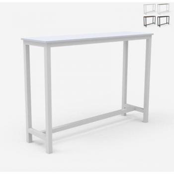AHD AH‑Tisch 140 × 37 × 100 cm – Multifunktionstisch mit Hockern und Regal in Weiß