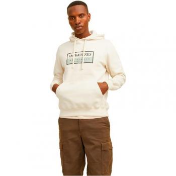Sudadera con capucha jack & jones beige hombre