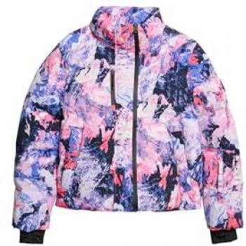 Chaqueta Boxy de Esquí Acolchada para Mujer en Lila, Corte Cuadrado, Sostenible, Nylon Reciclado - Superdry XS