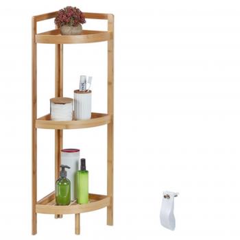 Organizzatore Salvaspazio Relaxdays – Scaffale Bambù angolare 90x36,5x26 cm