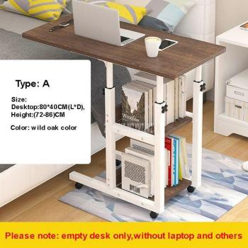 Mesa de Ordenador Portátil Simple Móvil, de Madera, Altura Ajustable