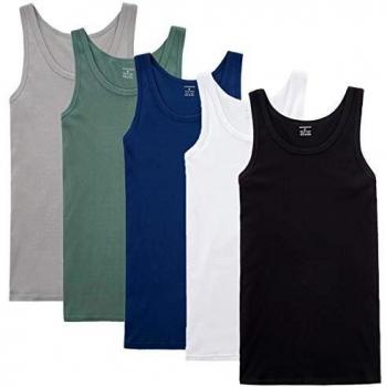 YOUCHAN 5-Pack Fitted White Vests
