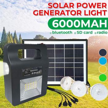 5W Solar USB Charger with FM Speaker and LED Lights