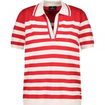 Monari Polo-Pullover im Ringel-Design