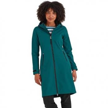 Enya Women's Long Softshell Jacket in Deep Teal - Size 12