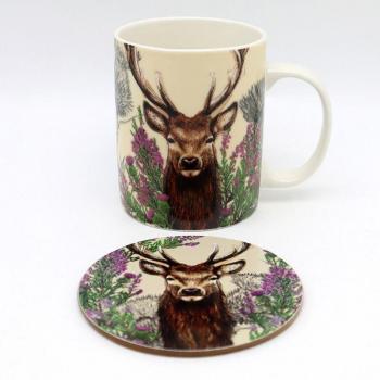 Platzhirsch Tasse und Untersetzer für die Festtage