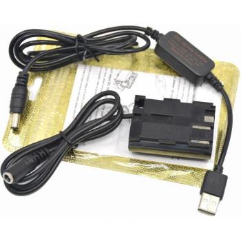 Cable USB 5V ACK-E2 para batería externa compatible con DR-E2 DR-400 BG-E2/E2N BP-511 para cámaras Canon EOS 20D 30D 40D 5D 50D D30 D60