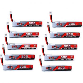 Pack de 10 baterías GAONENG GNB 1S 300mAh 3,8 V 30C/60C LiHV con enchufe PH2.0 para drones UK65 y US65