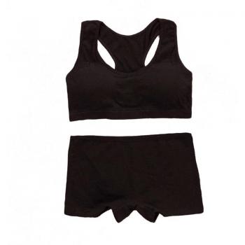 Soutien-gorge sportif junior pour adolescentes, ensemble d'entraînement en coton avec slip