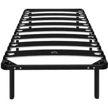 Estructura de Cama Homcom 90x190 cm, Altura 26 cm, con Espacio de Almacenamiento