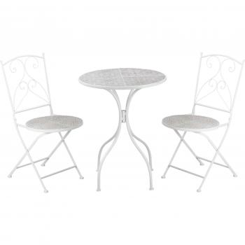 Outsunny Set da Giardino 3 Pezzi in Alluminio con 2 Sedie 42.5x47.5x89 cm e Tavolino Rotondo Ø60x67 cm, Nero