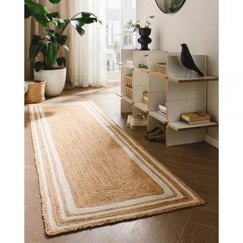 Tapis de jute Jutta Blanc 80 x 250 cm