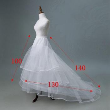 Jupon Traînant Noir et Blanc pour Robe de Mariée