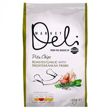 Deli Market Mediterranean Herb & Roast Garlic Pita Chips 165 g (Pack of 2)