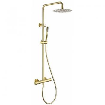 Ducha Estilo Oro Dorado con Control Termostático