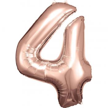 Globo Helio Número 4 Rosa Oro 83/86cm
