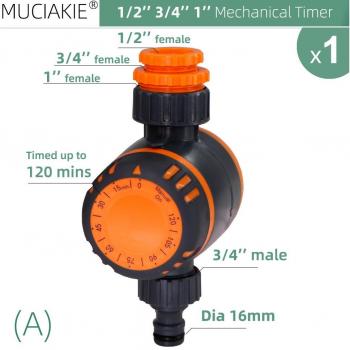 Mechanical Watering Timer for Garden with 120-Minute Irrigation Control