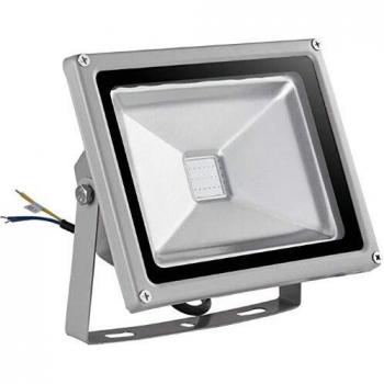Faro RGB 20W con telecomando, corpo grigio, certificato IP65
