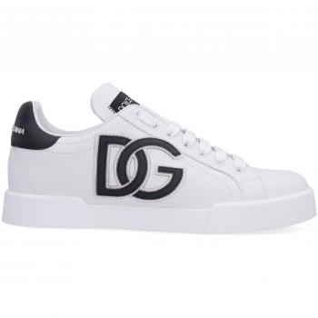 Dolce & Gabbana Portofino DG Logo Leather Sneaker NoColor 39