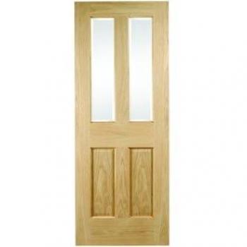Malton Oak Veneer Glazed 4 Panel Door