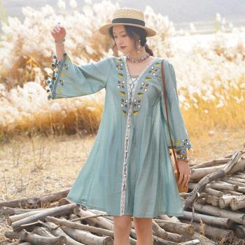 Kimono Chino Ajustado Estilo Etnico con Manga Larga