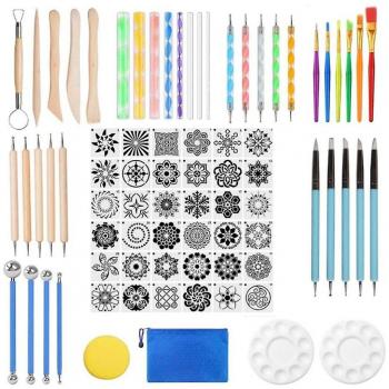Pinceles para Pintura de Mandalas con Plantillas