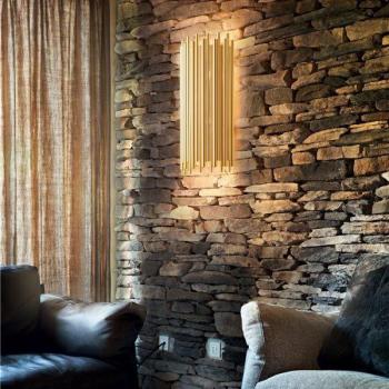 Aplique de pared 2 luces Dorado Ideal Lux