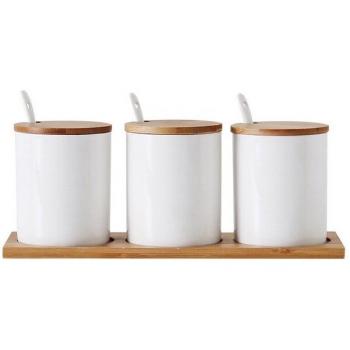 3-Piece Ceramic Salt, Sugar, Pepper Shaker Set - Nordic Marble