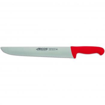 Cuchillo de pescadero (perlado) Arcos Colour - Prof 292522 de acero inoxidable Nitrum y mango ergonómico de Polipropileno de color rojo y hoja de 35 cm, funda display