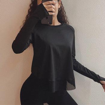 Camiseta Sexy de Manga Larga para Correr y Gimnasio